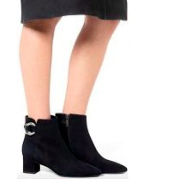 Aquatalia Waterproof Heel Ankle Boots Black Size 6
